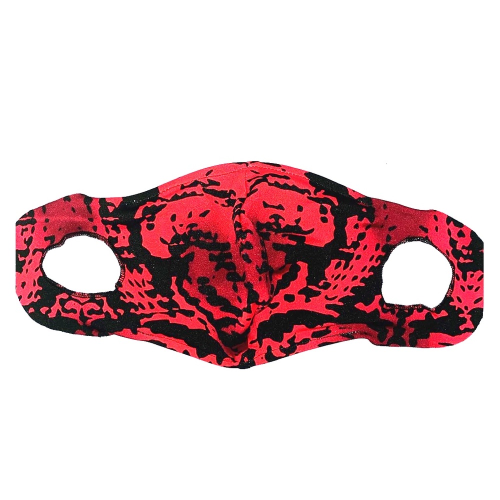 Cloth Reusable Face Mask w/ Filter - Red and Black